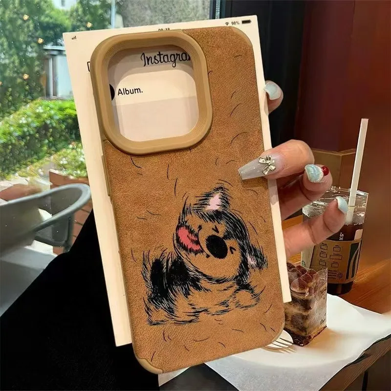 For iPhone 14 Case Shake Head Puppy Pattern Design Phone Case For iPhone 11 12 13 15 16 Pro Max Plus XS X XR Matte Bumper Cover