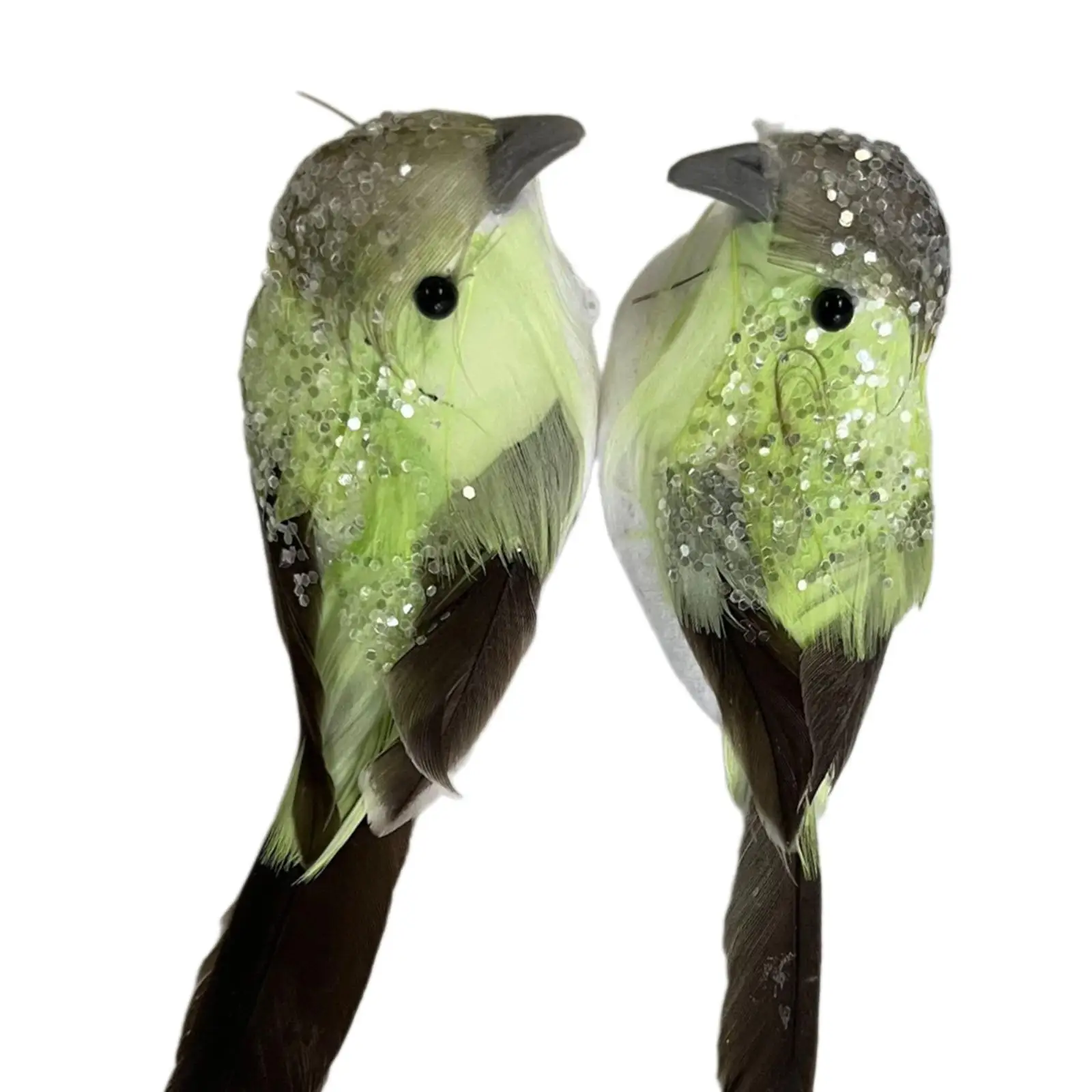 2 Pieces Foam Birds with Clip Lifelike Mini Artificial Birds for Decor Christmas Tree Decor Home Window Garden Party Accessories