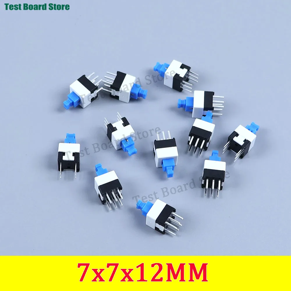 

10/50/100Pcs/lot 7x7x12mm Self Locking Push Tactile Power Micro Switch 6 Pin Button Switches