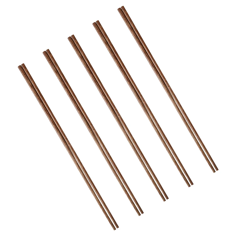 

5pcs Long Hot Pot Chopsticks Heat Resistant Frying Cooking Wooden Kitchen Utensils For Noodles Lifting Restaurant Use
