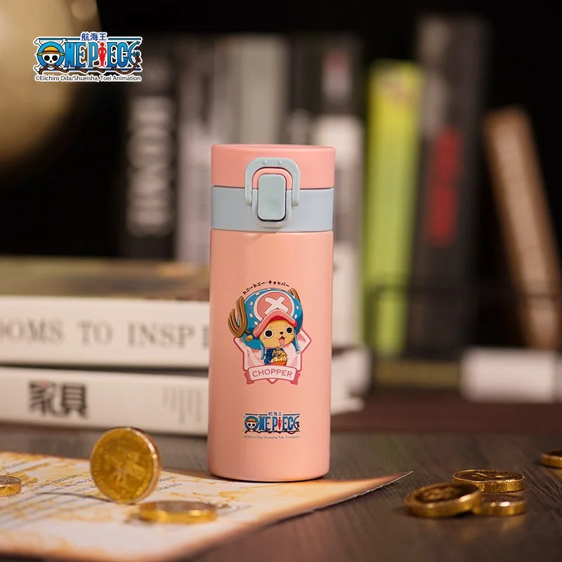 Desenhos animados de aço inoxidável isolados Cup, Correias criativas personalizadas para crianças, copo de água de grande capacidade, uma peça, Chopper Luffy