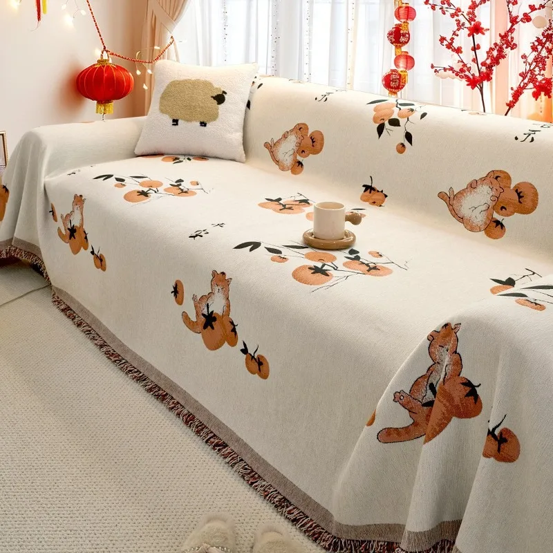Festive New Year Atmosphere Sofa Towel Cover Cloth A Whole Cover All-inclusive Universal Cover Spring Festival Decoration