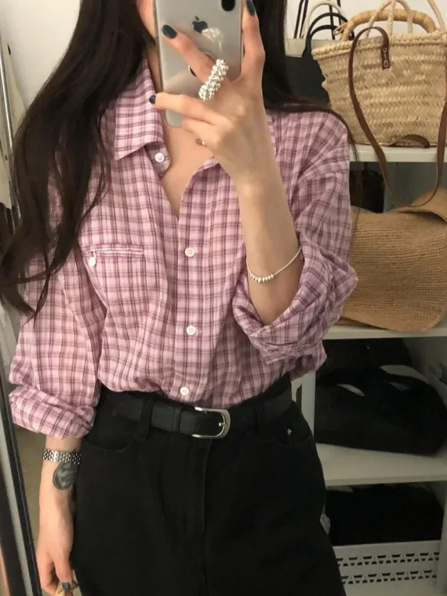 Fre Stripe femmes irt Chic été ample longue Sve Protection solaire boutonné âge défense haut trajet Sle bulle Sve