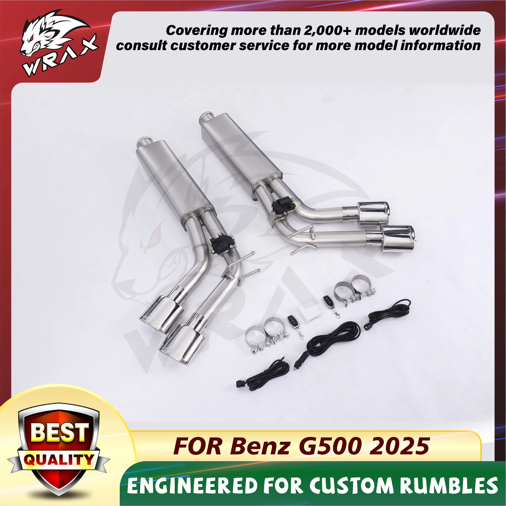 

[WRAX Exhaust Custom product] For Benz G500 2025 Catback stainless steel exhaust system muffler valve control the original car
