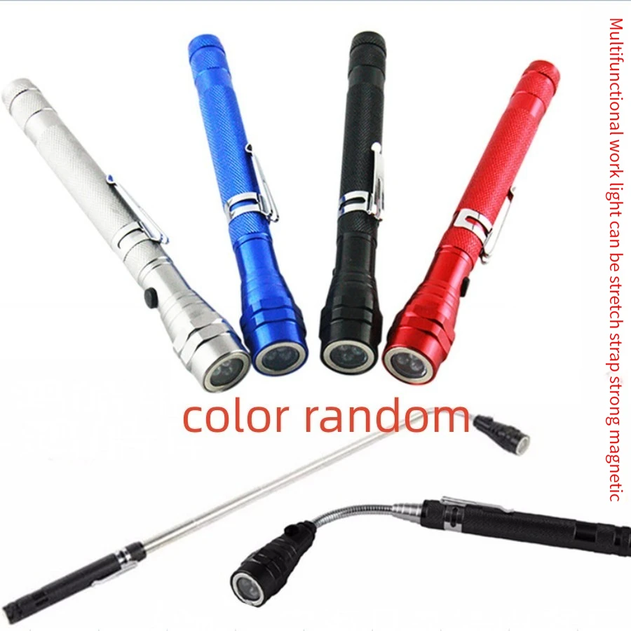 

Antenna light 3LED work light retractable flashlight with magnet pickup curved hose light pen clip light