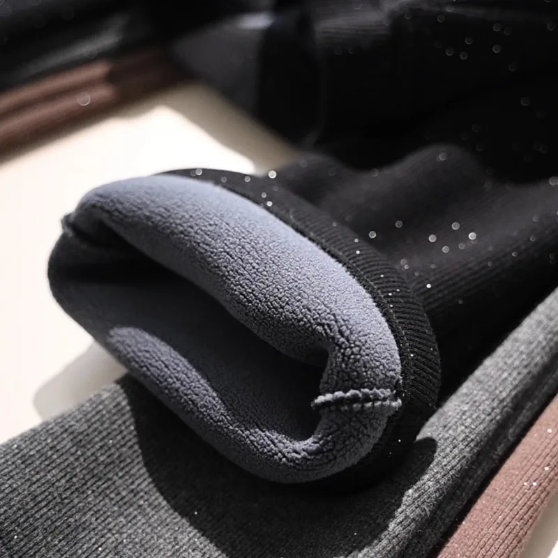 Koreanische Mädchen-Leggings mit Fleecefutter, Winter-Glitzer-Schlaghosen, Thermo-Hosen für Kleinkinder, 2–10 Jahre