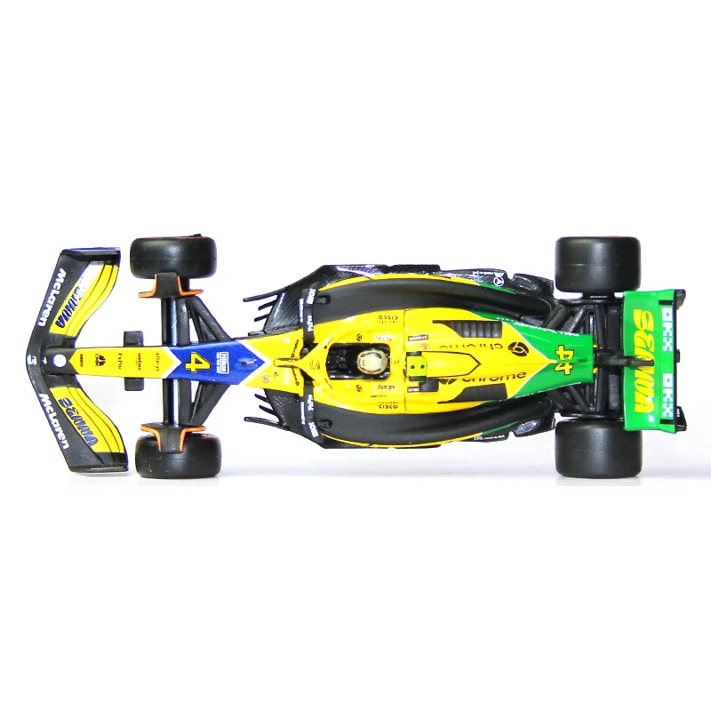 En Stock nuevo Bburago 1:43 Mclaren Mcl38 Monaco Gp aleación miniatura Mcl38 Miami Gp modelo fundido a presión # 4 # 81 Lando Norris Toys Regalo para niños