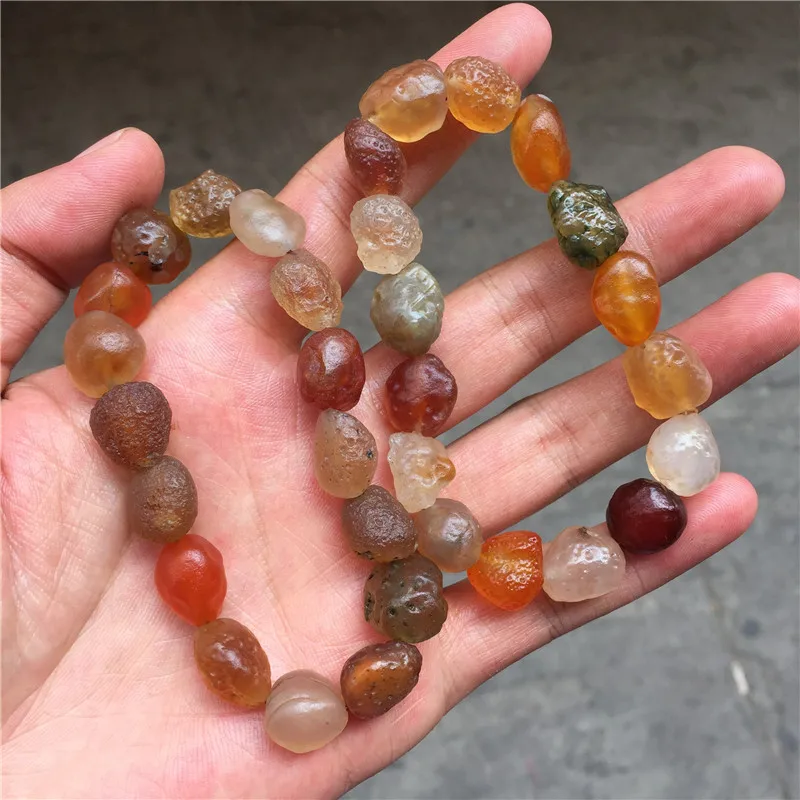 Alashan Raisin Agate Bracelet Men and Women Gobi Material Cinnabar Jade Rough Stone with Shape