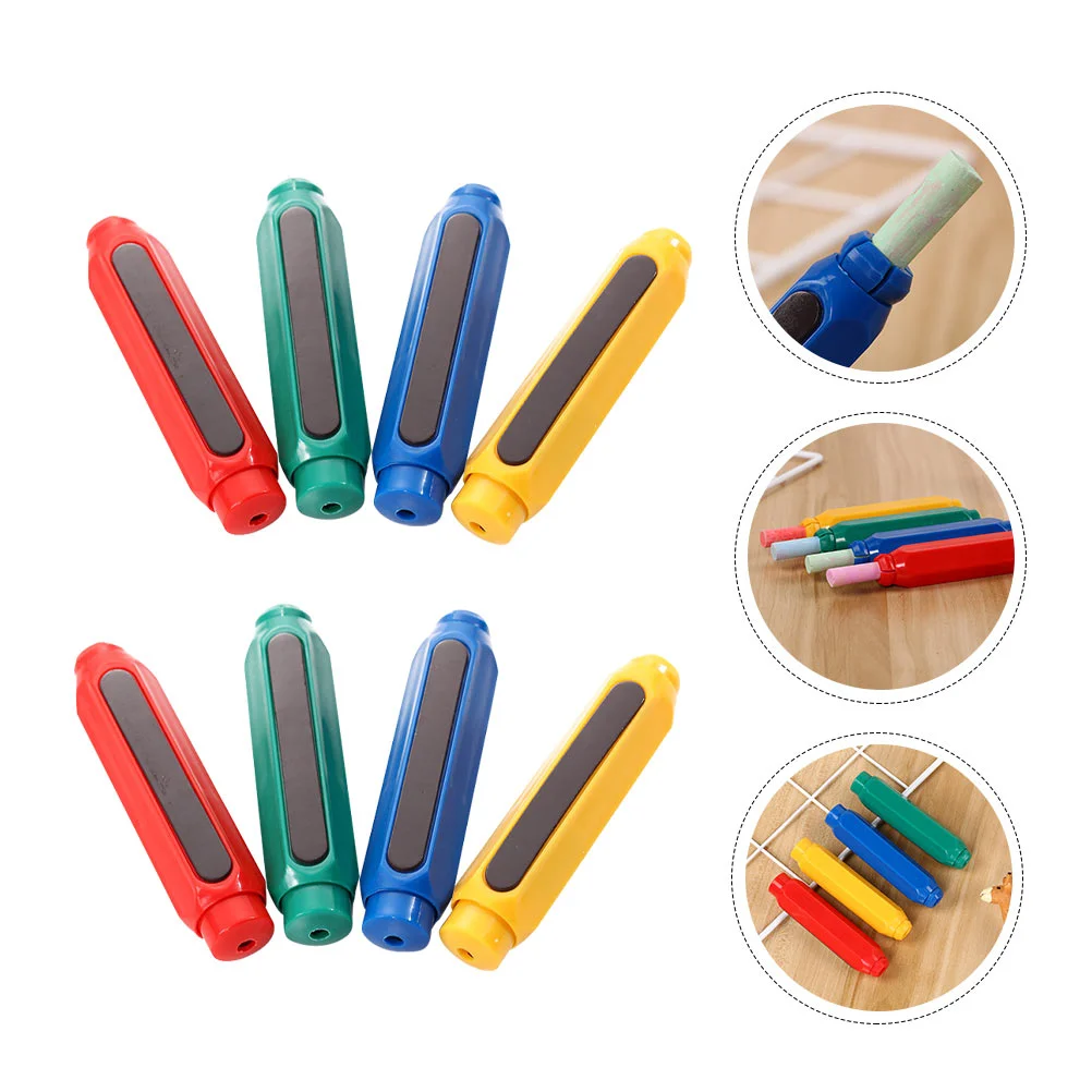 8 Pcs Extender Pen Case Teaching Chalks Holder Plastic Cover for School Supplies Water Soluble Clip Protector