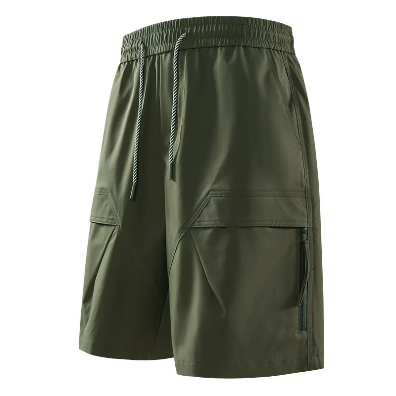 Summer men's shorts five-point pants outdoor sports elastic waist multi-pocket shorts breathable fashion casual pants