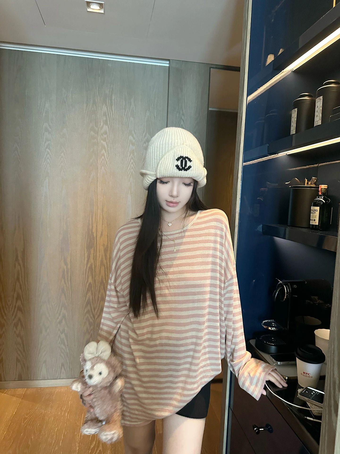 

Sweet Girl MISS CHANGE шерстяная полосатая цветная блузка трикотаж свободный длинный све женский топ повседневная летняя футболка