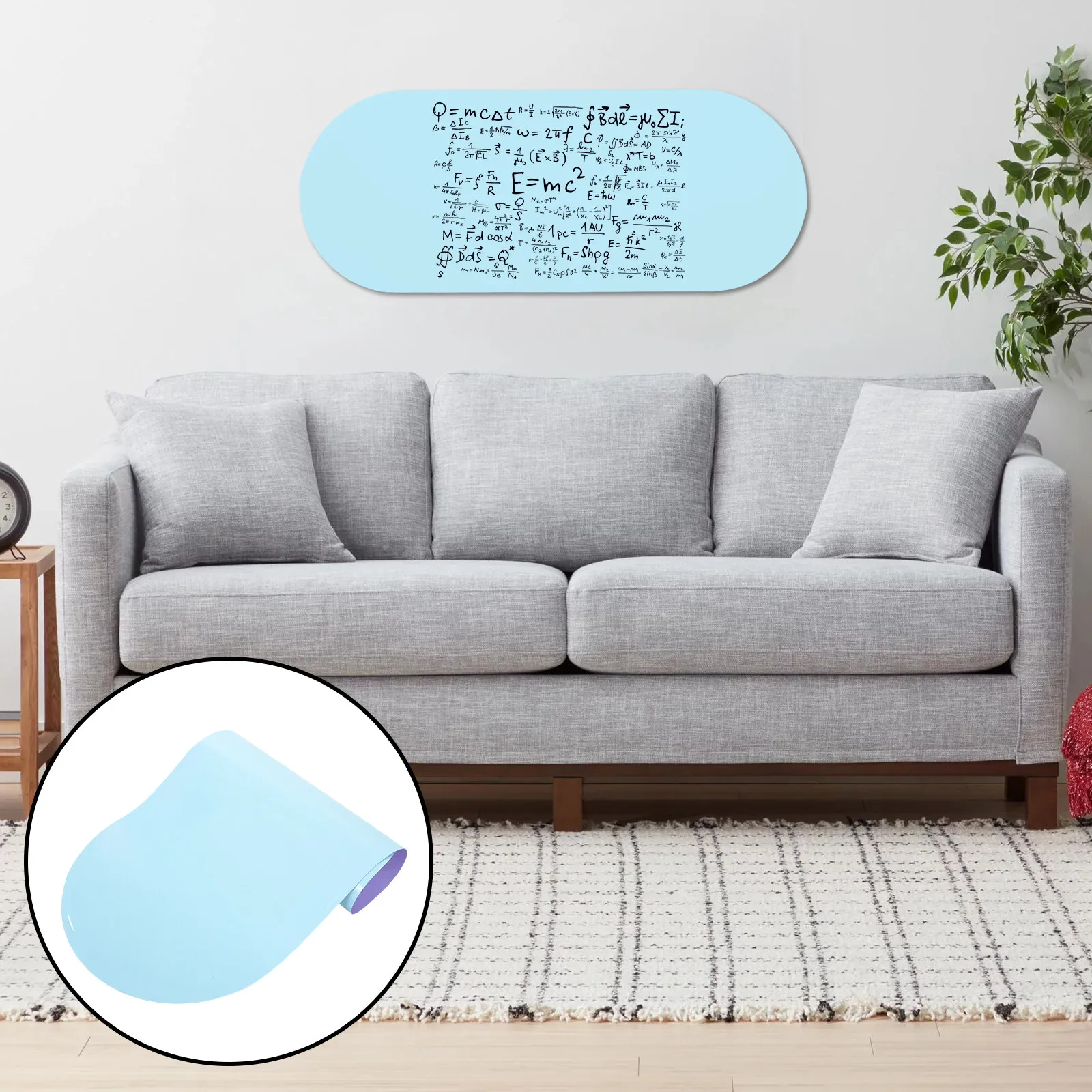 

Овальная съемная самоклеящаяся доска-стикер для сухого стирания, наклейка-доска небесно-голубого цвета для стен, столов, холодильников, стираемый блокнот для заметок, офисная принадлежность