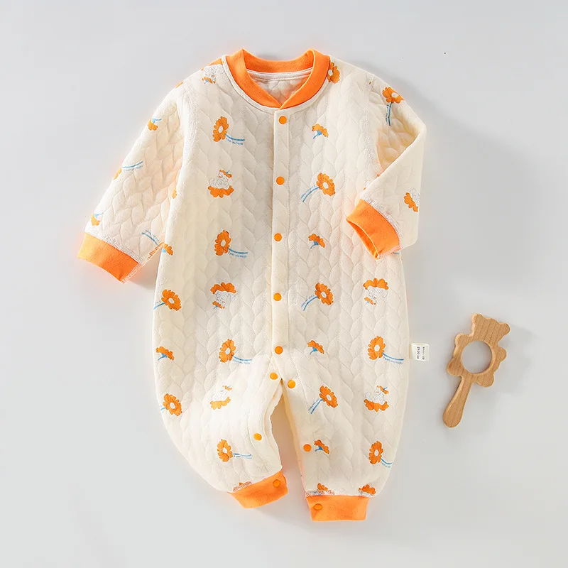 الخريف الشتاء الطفل السروال القصير القطن مبطن كم طويل الزي الدافئ الكرتون تصميم ملابس الرضع لحديثي الولادة بنين بنات المتسكعون #4