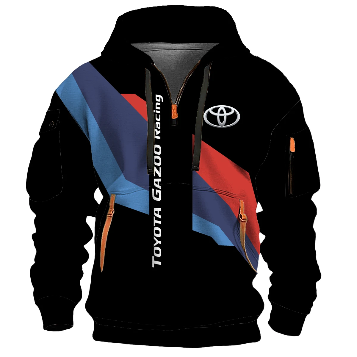 2025 New Sports Jumper Toyota Logo Cycling Racing Team Men's Half Zipper Hoodie Spring and Autumn Men's Sweatshirt
