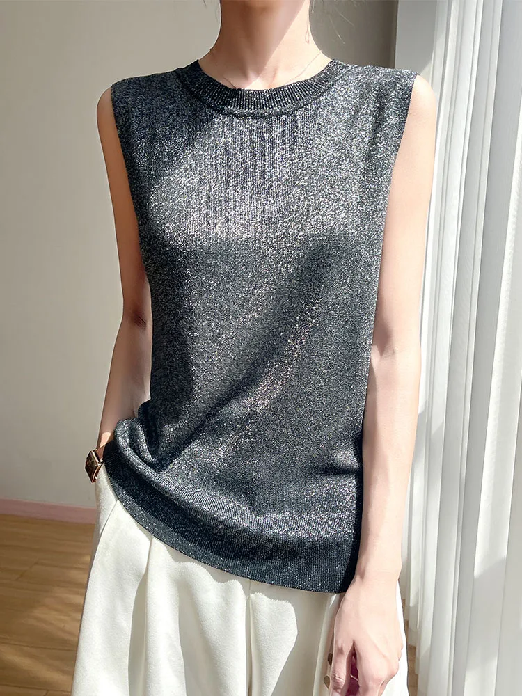 Haut tubulaire tricoté pour femmes, tenue d'été, petit col, Base Svel, gilet, costume, vêtements intérieurs, couleur Simple, nouvelle collection 2025