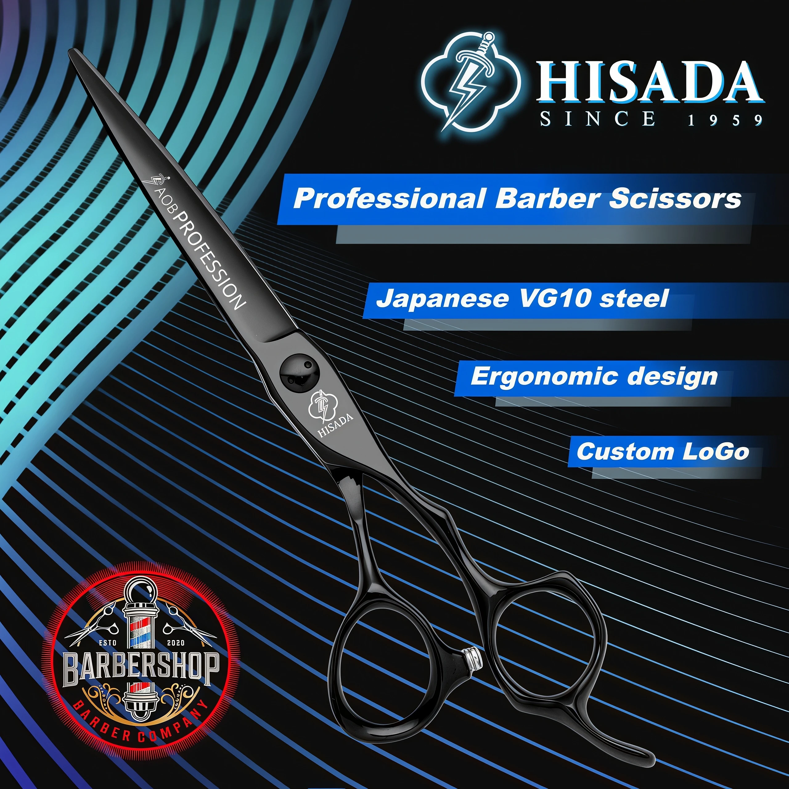 HISADA Precision Machining Scissors High-End Hair Scissors, Hair Thinning Shears, Barber Scissors Tool, Salon Exclusive Scissors