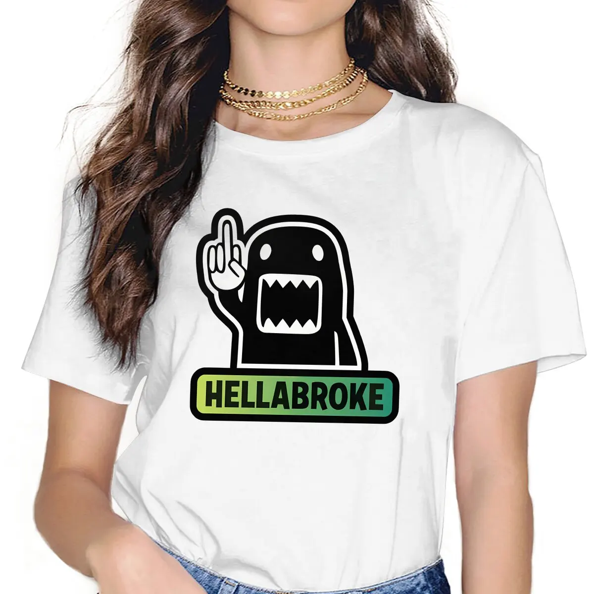 Anime Domo Kun Hellabroke Tshirt Homme Women's Clothing Unisex Polyester Blusas T Shirt For Women