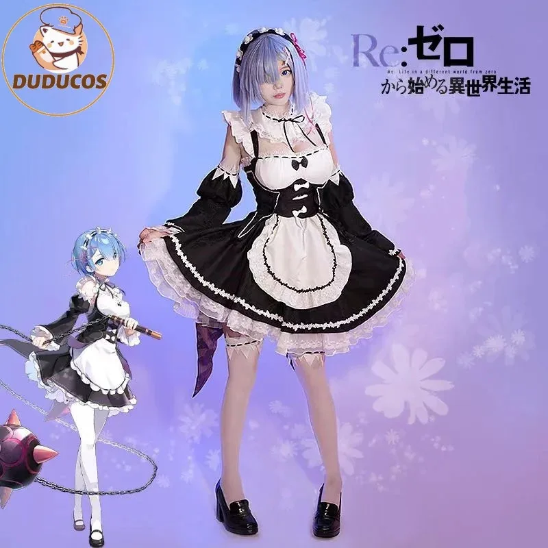 

Remm/Ramm Cosplay Costume Anime Cosplay DUDU-R Women Cute Maid Uniform Costume Remm Cosplay