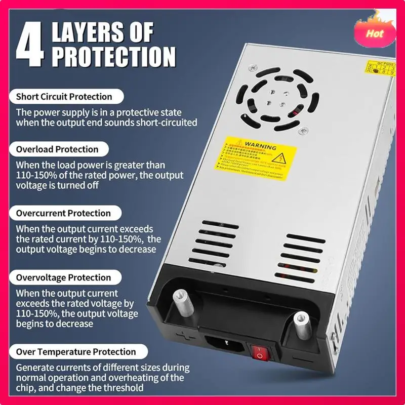 

ABYP DC 12V 50A 600W Switching Power Adapter Set,Switching Converter 110 AC To 12 Volt DC Converter For Electronic US Plug