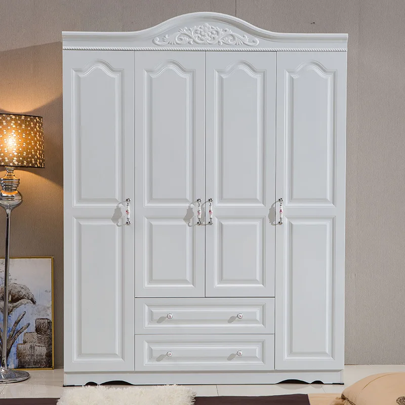 Economical Three Four Door Wardrobe Bedroom Storage Board Multi Functional Assembly European Storage Cabinet