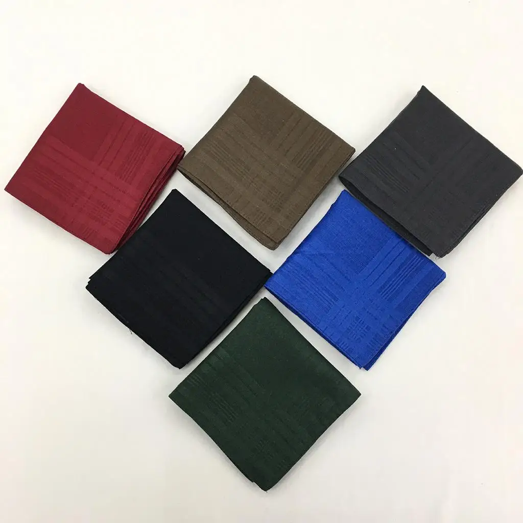 

12 Pieces Mens Vintage Solid Colors Handkerchiefs Cotton Pocket Squares