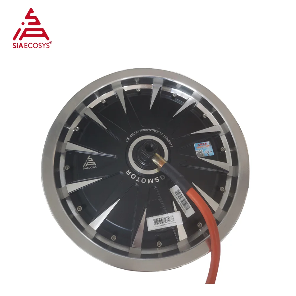 QSMOTOR QS260 12x7.5inch 3000W V1.4 48-72V BLDC In-Wheel Hub Motor for Electric Motorcycle or Citycoco
