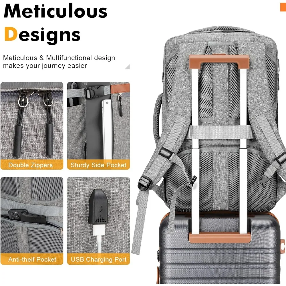 3 Piece Spinner Luggage Set - Lightweight Hardside Suitcase with TSA Lock, YKK Zippers, 20 Inch Carry-On Travel Bag