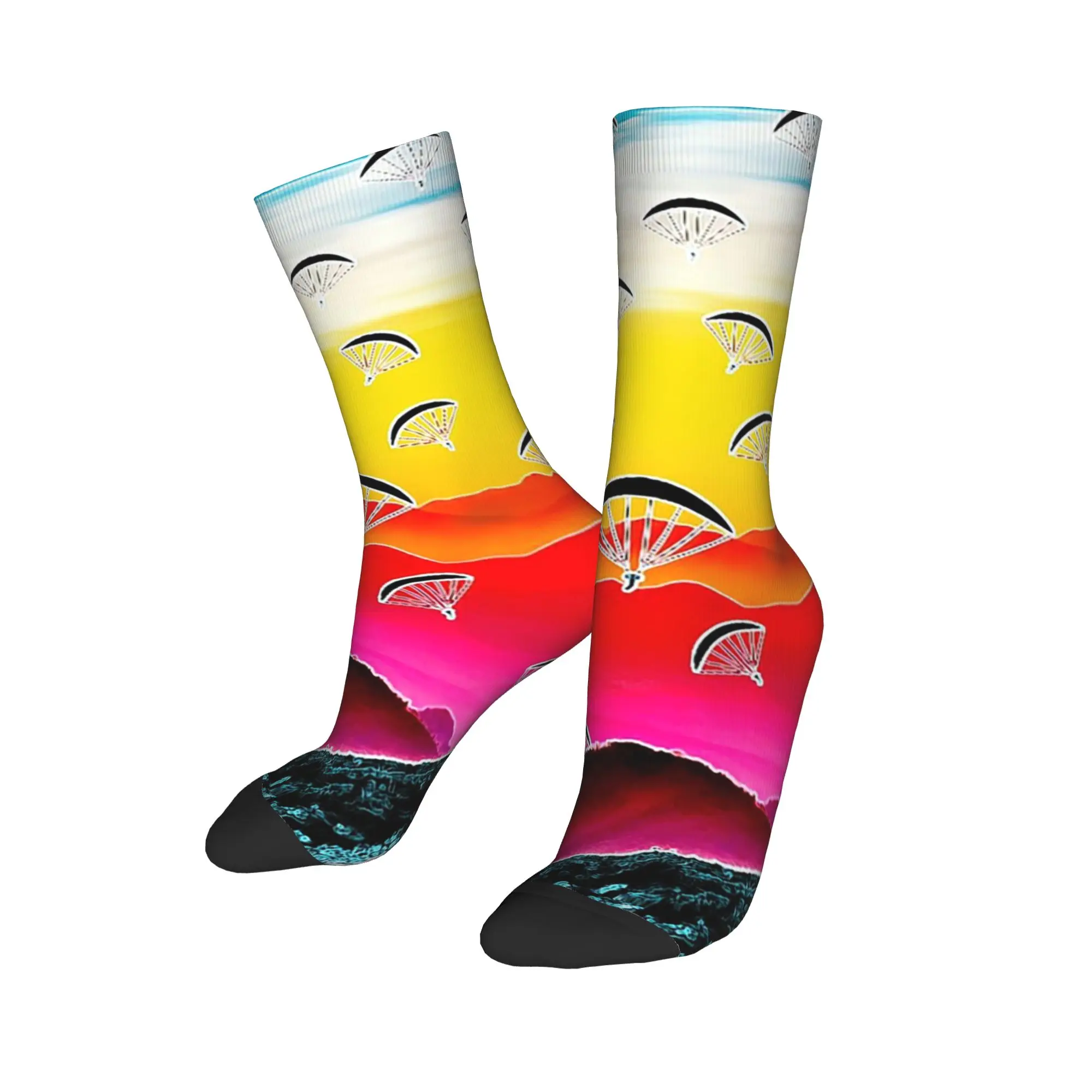 

Носки на все случаи жизни с крутым принтом для парапланеризма, длинные носки в стиле Харадзюку, хип-хоп, аксессуары для мужчин и женщин, подарки