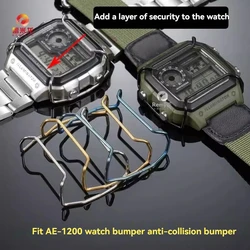 For Casio Retro Metal Bumper AE1200 AE-1200 AE-1200WH AE1300 Watch Anti-collision Bumper Stainless Steel Bar Accessories