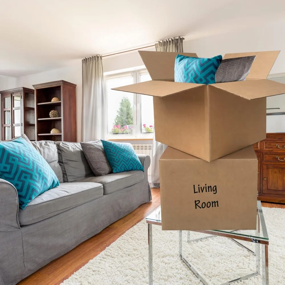 Large Corrugated Shipping Boxes - 10 Pack, 22x22x22 Inch, Durable Mail Packaging