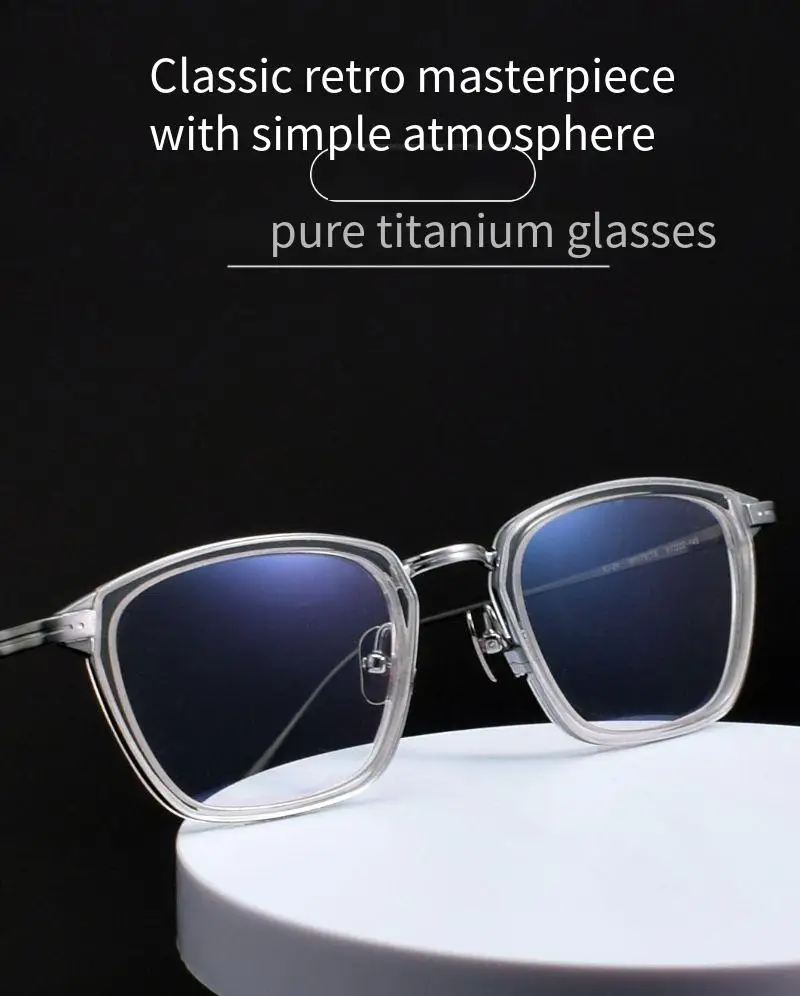 2025 Men's Retro Acetate Glasses Frame Casual Business Computer Anti Blue Light Optical Prescription Glasses Women's Decoration