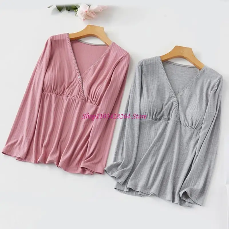 軽量授乳ナイトウェア 授乳が簡単 伸縮性のある妊娠スリープドレス 春の妊娠ドレス 母親用