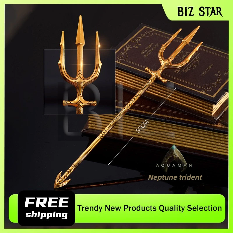 30 سنتيمتر/11.81in البحر الملك ترايدنت نماذج الأسلحة تأثيري الفيلم والتلفزيون الأجهزة الطرفية الدعائم السيف رائعة المعادن الحرفية لعبة سطح المكتب حلية #1