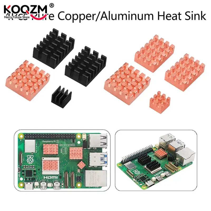 

ForRaspberry Pi 5 Heat Sink Metal Copper Heatsink Passive Cooling Pad Heat Dissipation Radiator For Raspberry Pi 5 Cooler Kit