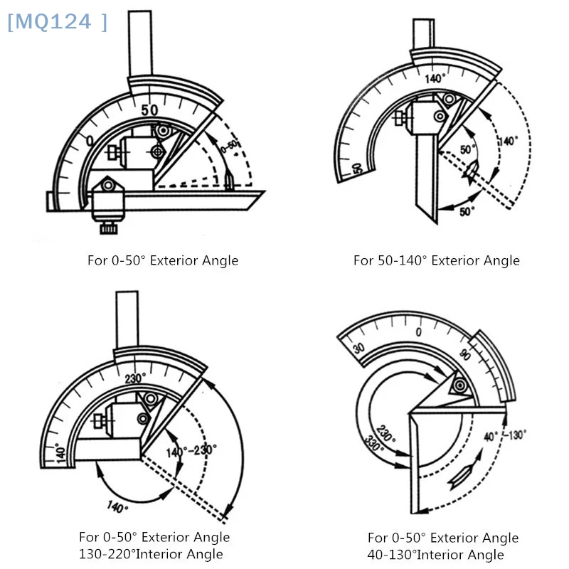 0-320 °   Прецизионный конический транспортир, угловой искатель, шкала из нержавеющей стали для деревообработки, металлообработки, обработки