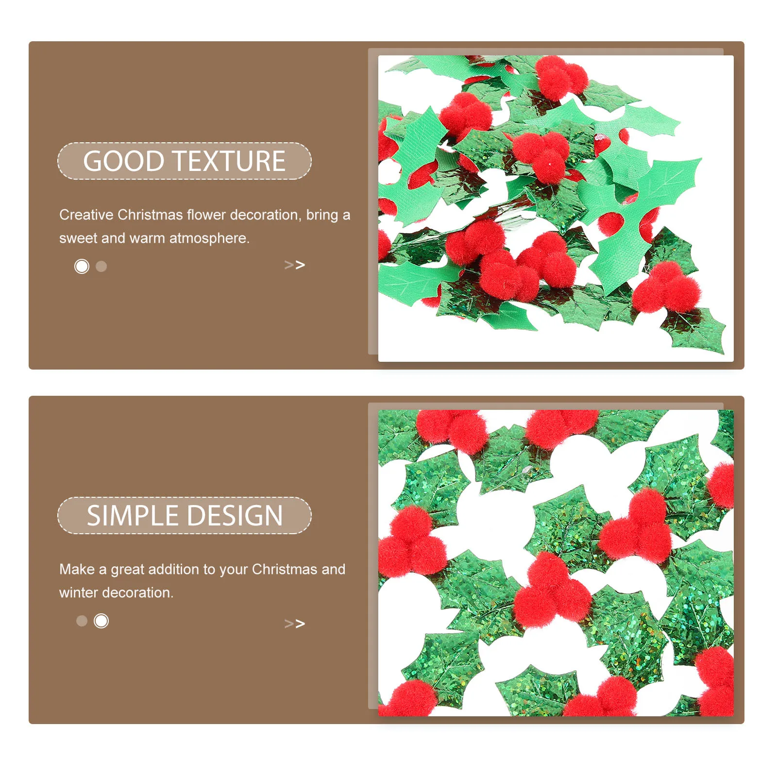 

100 Pcs Berry Cloth Leaves Decor Decoration Holiday DIY Ornaments Christmas Decorations