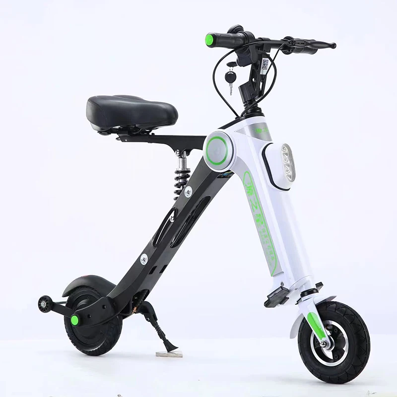 250W Mini Portable Foldable Electric Scooter For Adults 10 Inch Two Wheels Electric Bike For Women Man Lithium Battery