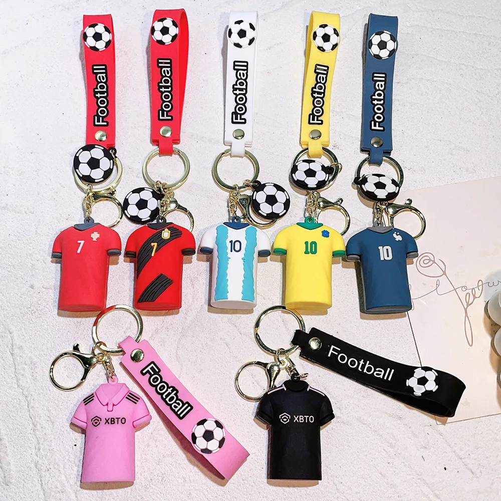 Soccer Star Messi Keychain Cute Figure Fashion Bag Pendent Car Key Ornaments Souvenir Collection Kerying Gadgets for Men Gift