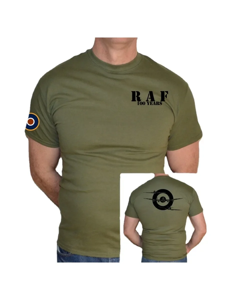 RAF 100 Years Spitfire Lancaster Flugzeug WW2 T Shirt Men's 100% Cotton Casual T-shirts Loose Top Size S-3XL