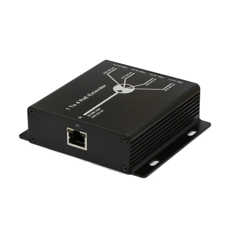 PEGATISAN Mini POE Extender 10/100M 4 Ports 25.5W Extend 120 Meters IEEE802.3af POE Network Devices Plug-and-Play