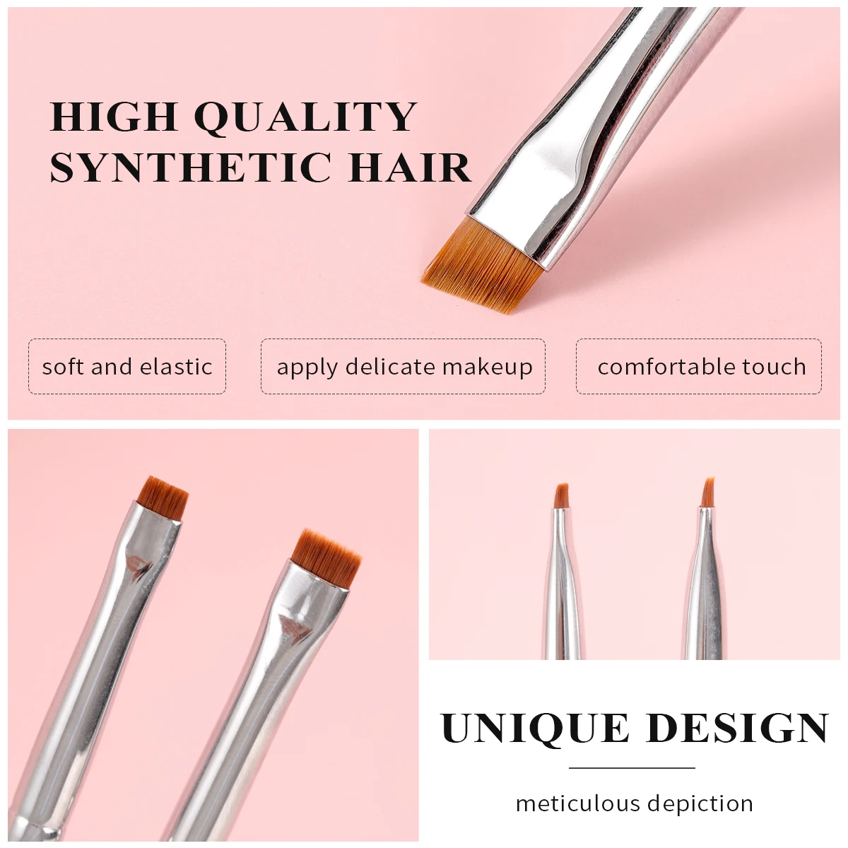 OVW Eyeliner Eyebrow Brush Upgraded Professional Flat Angle Eyebrow Brush for Under-Eye and Precise Makeup Applica Precise Detai