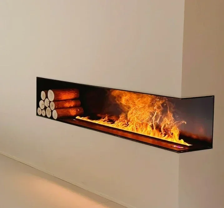 Modern Electric Fireplaces by Steam Designer TV Stands Indoor Outdoor Use Hotels Villas Water-Fueled Stylish Decorative Features