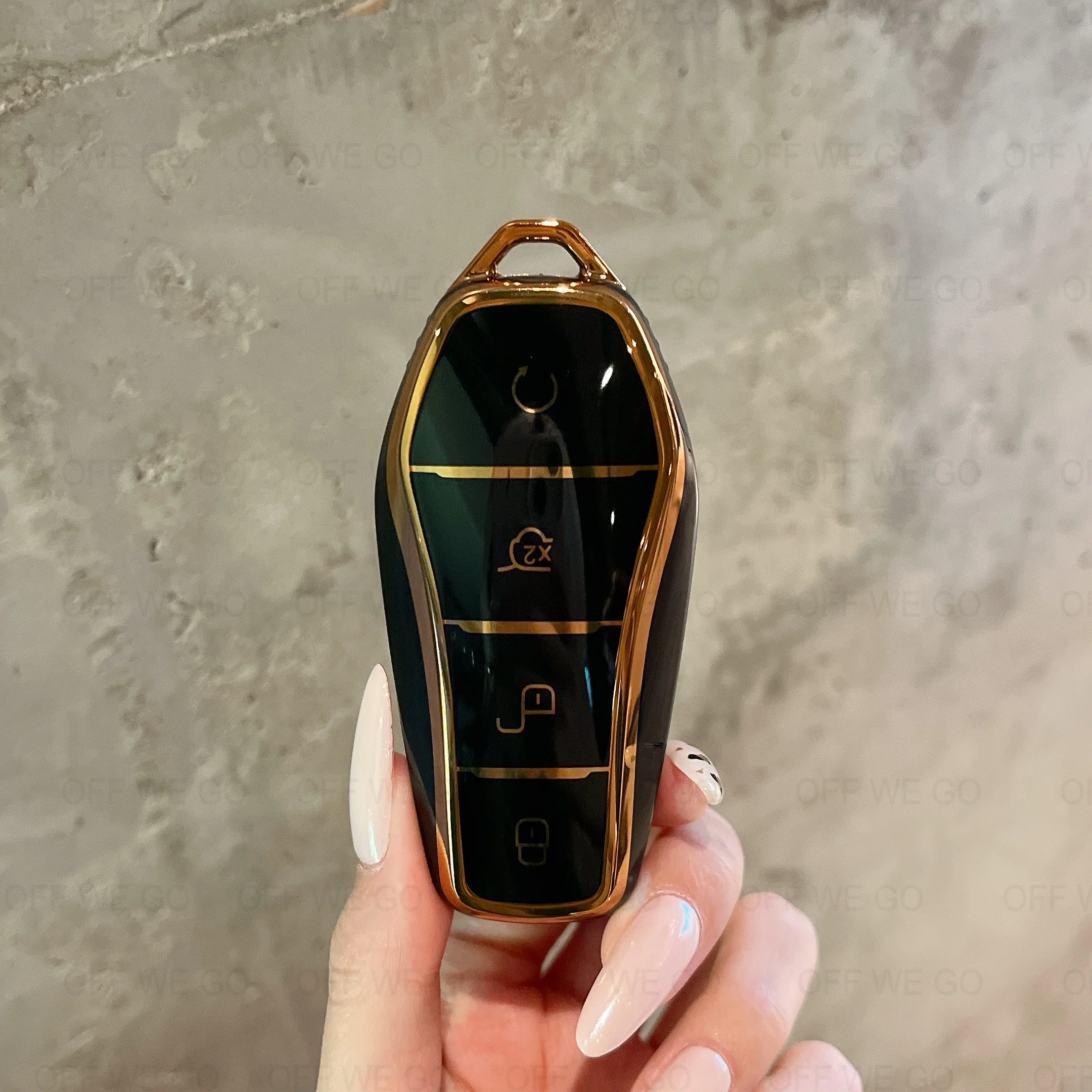 Autoschlüssel-Hülle Passend für BYD Han Ev Tang Dm, 4-Tasten Leder-Schlüsselhülle Smart Key-Gehäuse mit Schlüsselanhänger – Detail 10