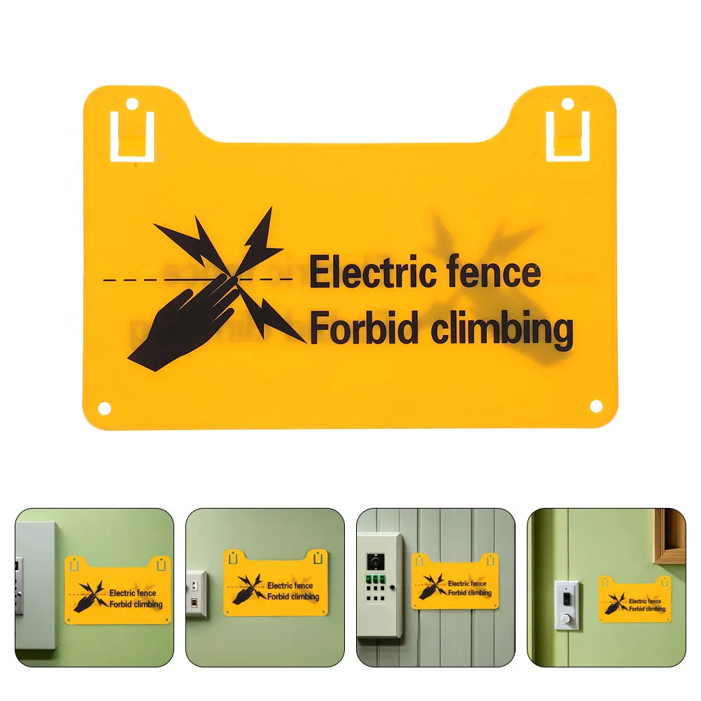 10 Pcs Electronic Fence Warning Sign Electric Safety Board Danger Label