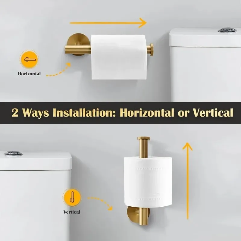 Stainless Steel Toilet Paper Roll Holder, Round TP Hanger, Stylish Toilet Paper Holder Wall Mount for Bathroom,Kitchen,Washroom