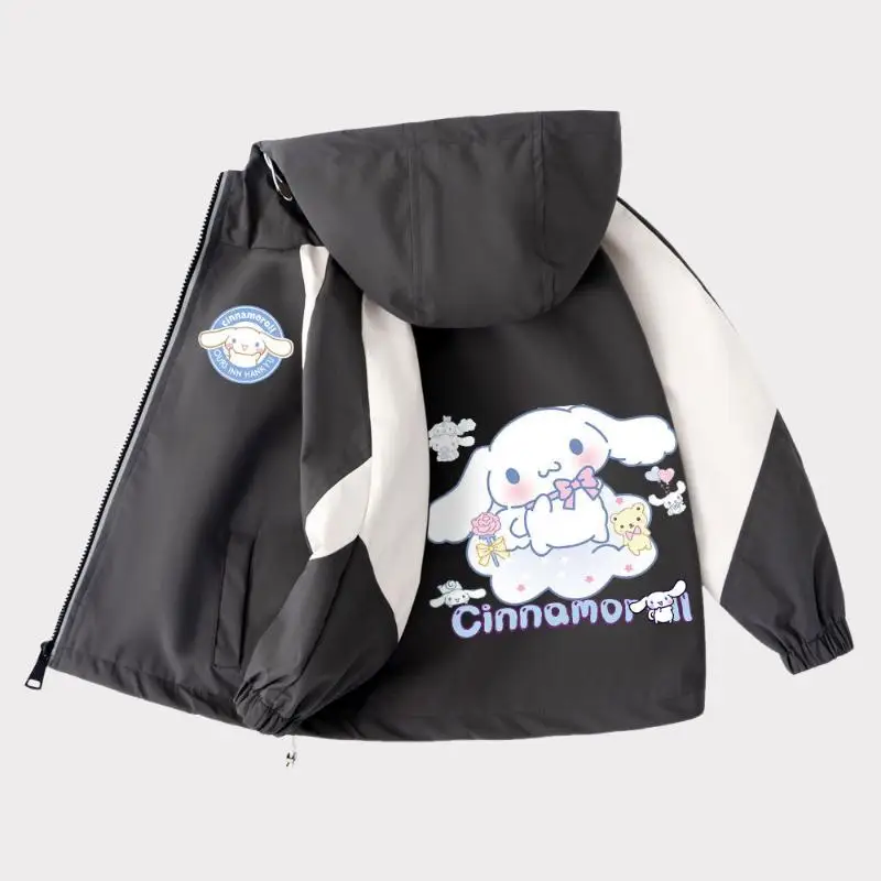 

Cinnamoroll Girls sweet Hooded Jacket Kawaii Cartoon Spring Autumn New Anime Korean Style Fashionable Jacket Loose Breathable