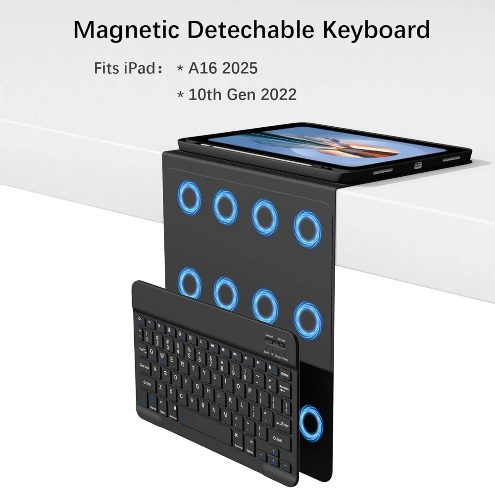 Tablet-Tastaturhülle für iPad 11. Generation 11 Zoll 2025 A16 Teclado Cover für iPad 10. 10,9 Zoll Bluetooth-Tastatur Funda mit Maus