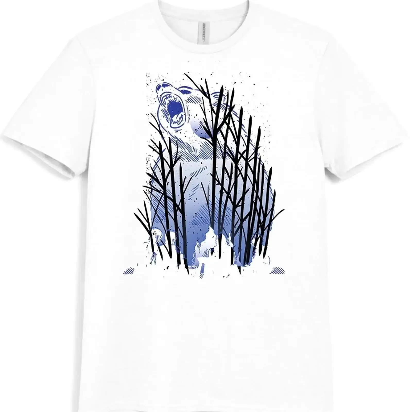 Bears Campfire Nights Forest Camping Wilderness Moon Scary Woods T Shirt Image 1 of 4 vintage Washed Breathable graphic