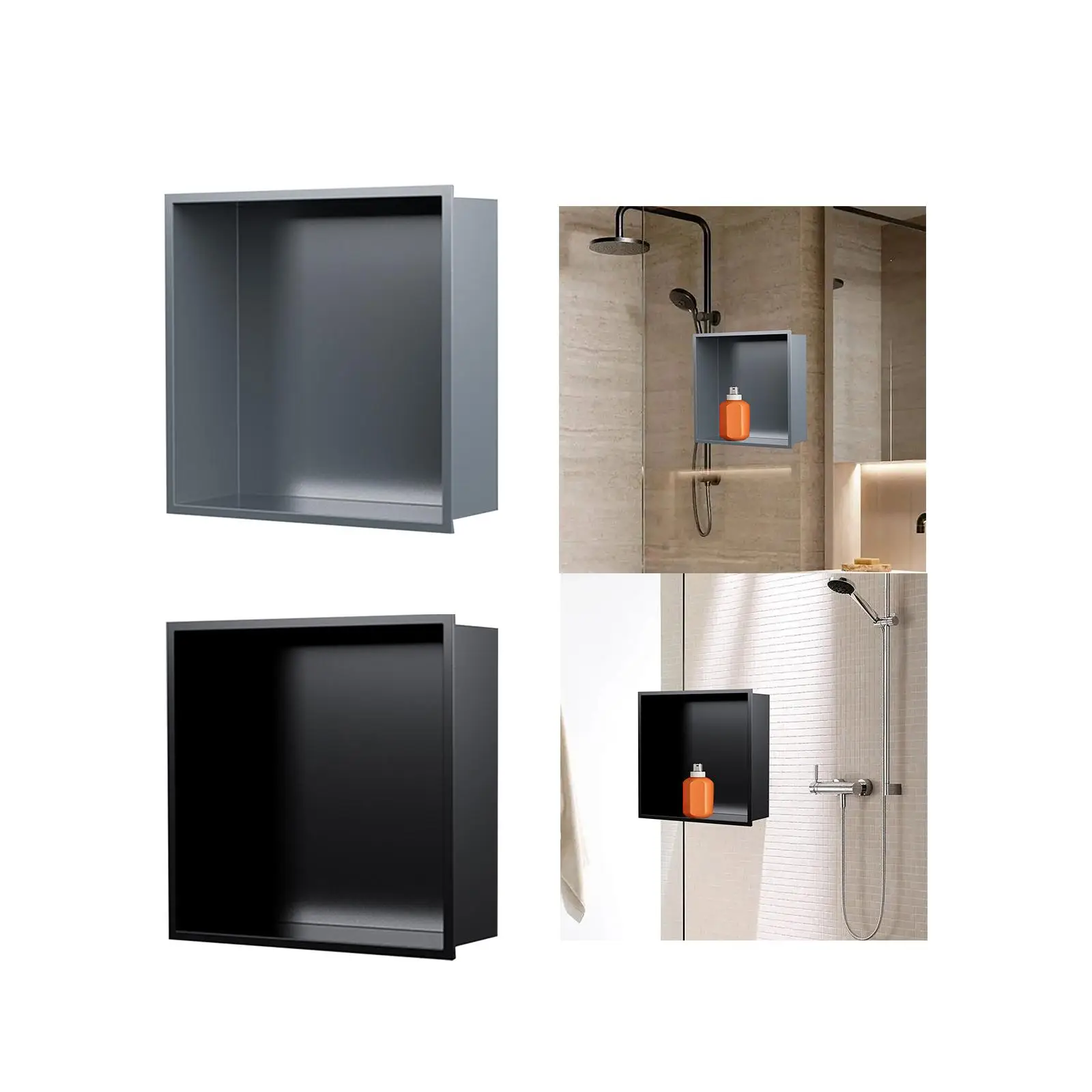 Bathroom Recessed Niche Shower Niche Wall Cabinet Shower Shelf Wall Inserted Niche for Bathroom Shampoo Toiletry Soap Holder