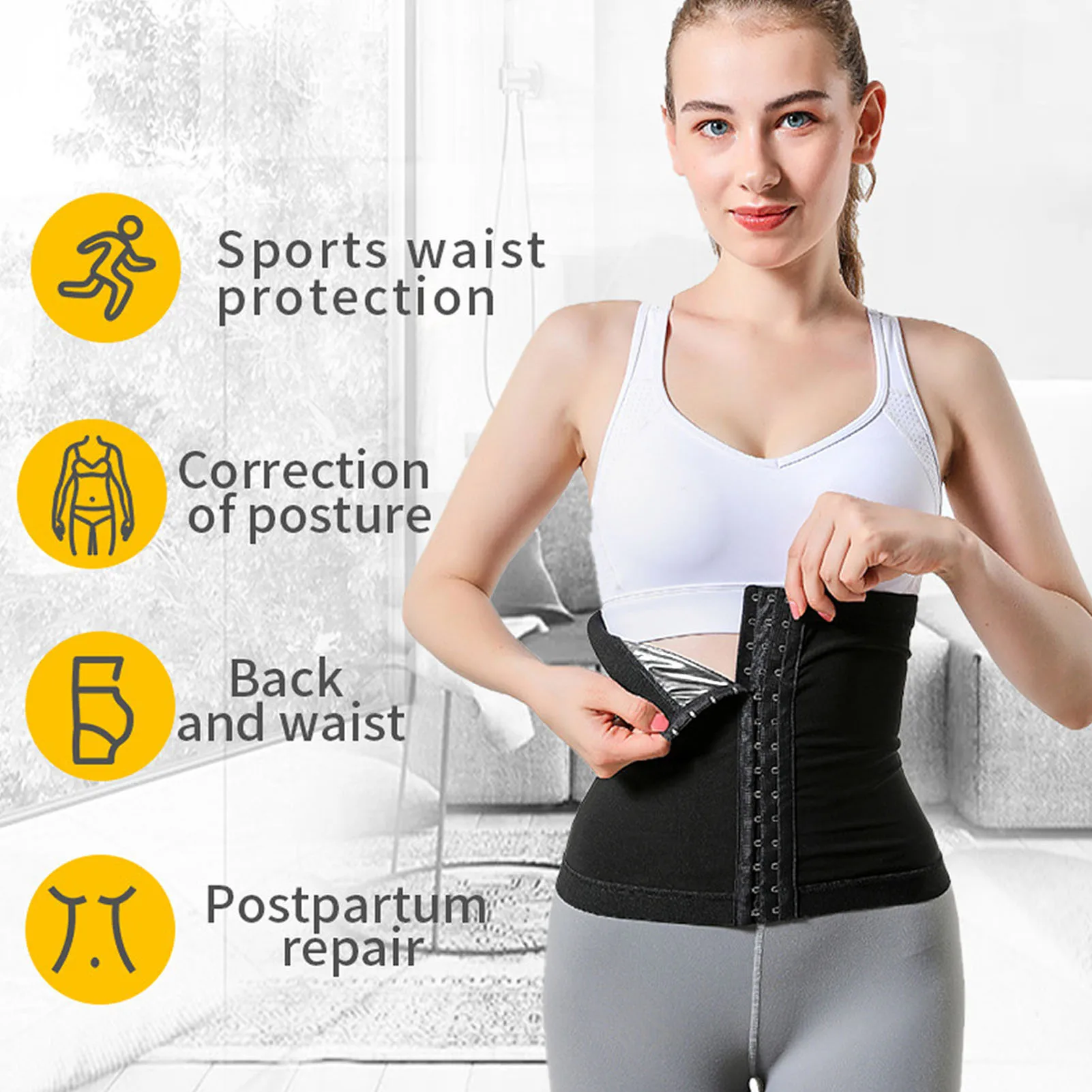 Waist Trainer Silver Ion Coating Women Body Shaper Waist Croset Cincher Tummy Control Sport Girdle Weight Loss Slimming Trimmer